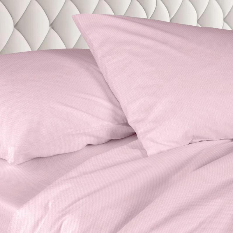 Ruggeri - Double Bed Sheet Set - Made in Italy - 100% Pure Cotton Satin - Candies Collection (Pink Zigzag)