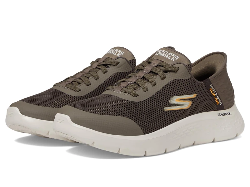 Skechers Men's Go Walk Flex Hands Free Slip-ins Sneaker, Brown, 6.5 UK