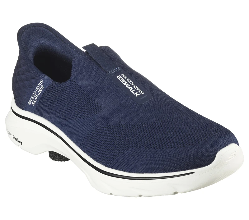 Skechers Men's Go Walk 7 Easy On 2 Sneaker, Navy Textile/Synthetic, 9 UK