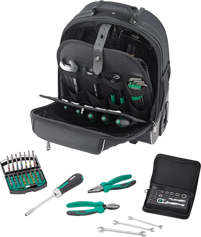 STAHLWILLE 13215/105 MultiUse Tool Set 105 Pieces in Backpack Trolley Professional Tool Backpack Equipped, Screwdriver, Wrench, Bit Set