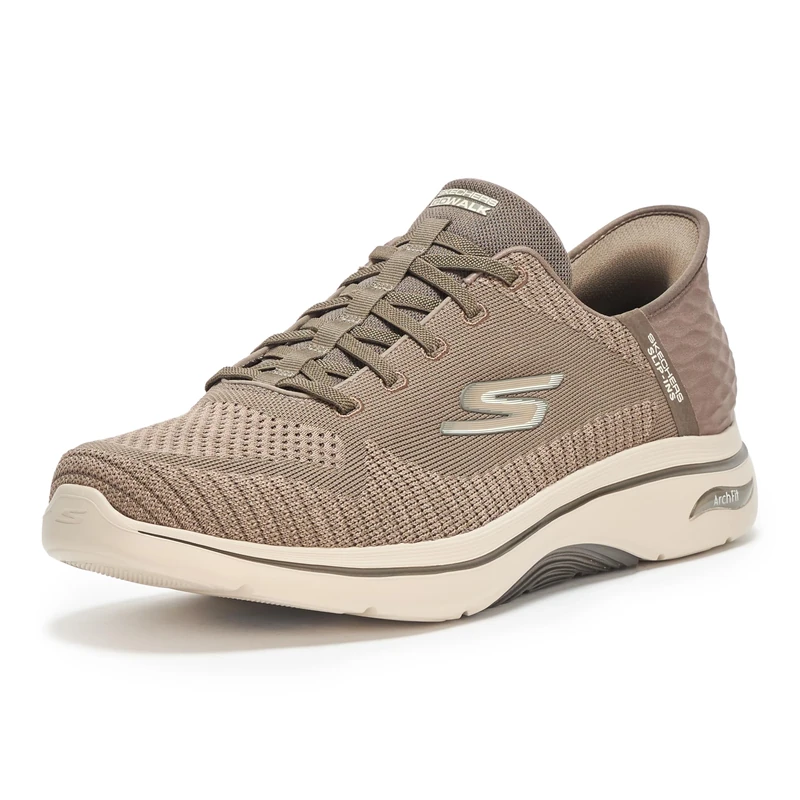 Skechers Men's Go Walk Arch Fit 2.0 Grand Select 2 Sneaker, Taupe Textile, 13 UK