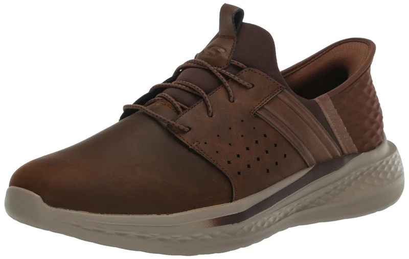 Skechers USA Men's Men's Slade-Zachary Hands Free Slip-in Moccasin, Brown, 10 UK