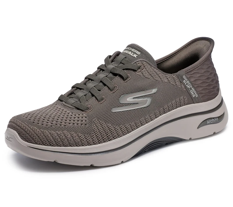 Skechers Men's Hands Free Slip-ins Go Walk Arch Fit 2.0-Grand Select 2 Sneaker, Taupe, 9 UK X-Wide - Image 1
