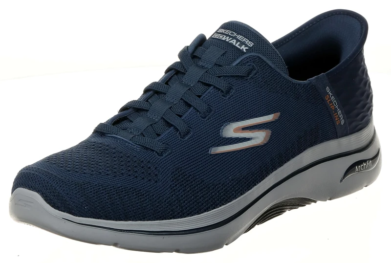 Skechers Men's Go Walk Arch Fit 2.0-Grand Sneaker, Navy/Orange, 11