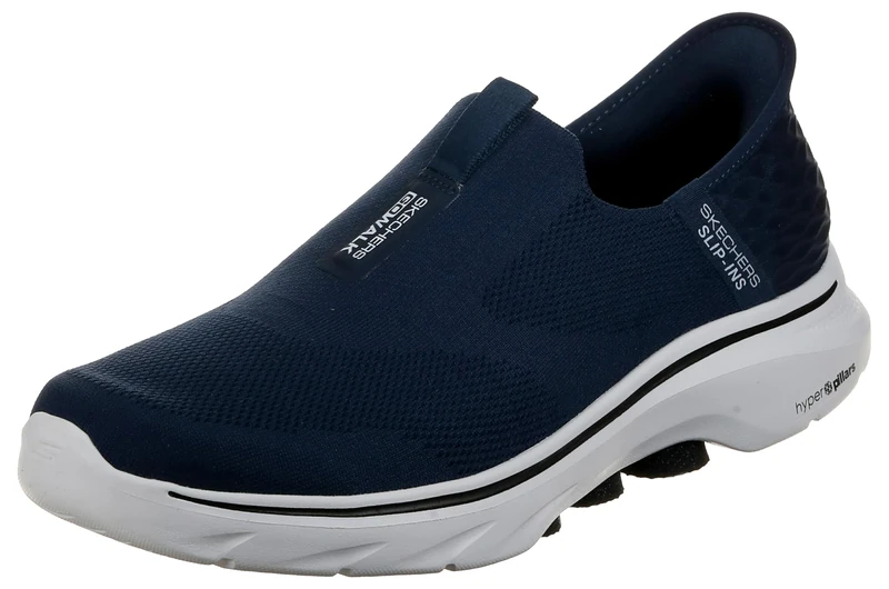 Skechers Men's Go Walk 7 Easy On 2 Sneaker, Navy Textile/Synthetic, 13 UK