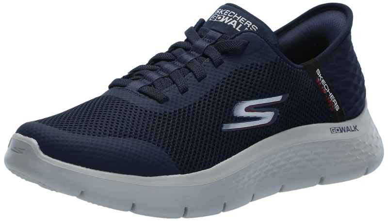Skechers Men's Go Walk Flex Hands Free Slip-ins Sneaker, Navy, 7.5 UK