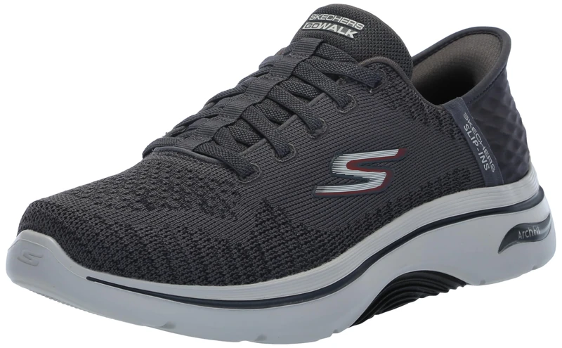 Skechers Men's Hands Free Slip-ins Go Walk Arch Fit 2.0-Grand Select 2 Sneaker, Charcoal/Red, 9 UK X-Wide