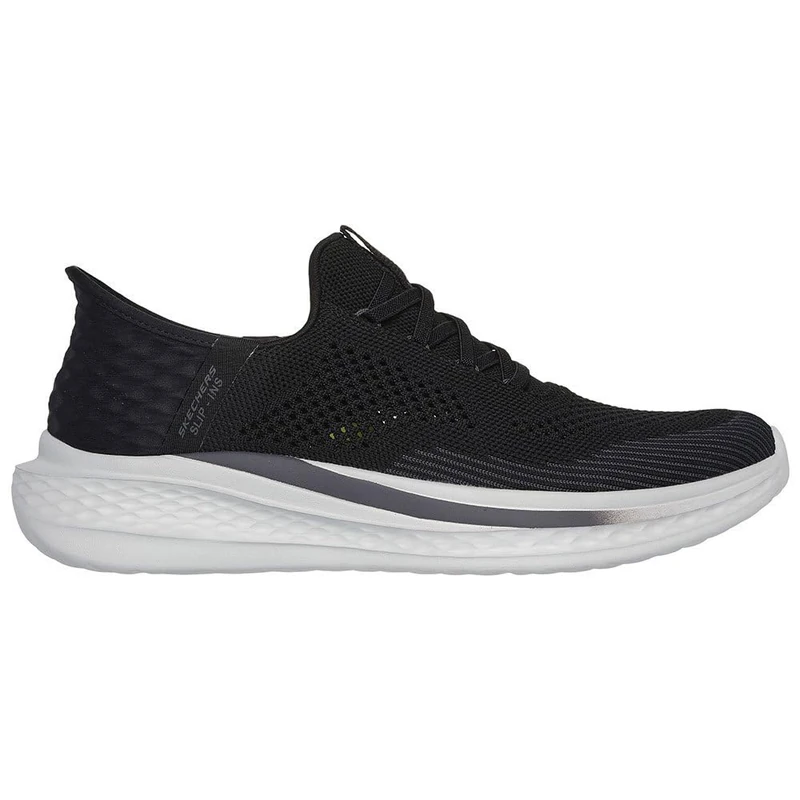 Skechers Men's Slade Quinto Slip-On Sneakers, Black Knit, 13 UK