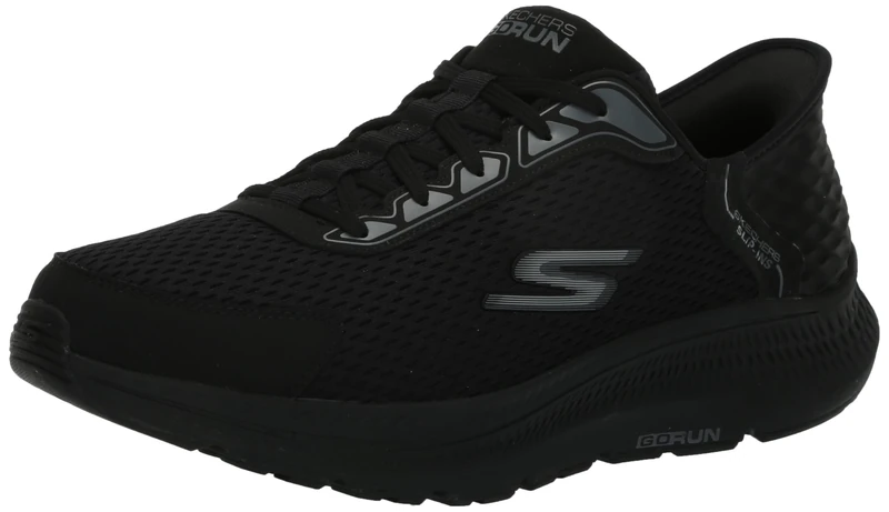 Skechers Men's Hands Free Slip-ins Go Run Consistent 2.0 Empower Sneaker, Black/Black, 9 UK Wide