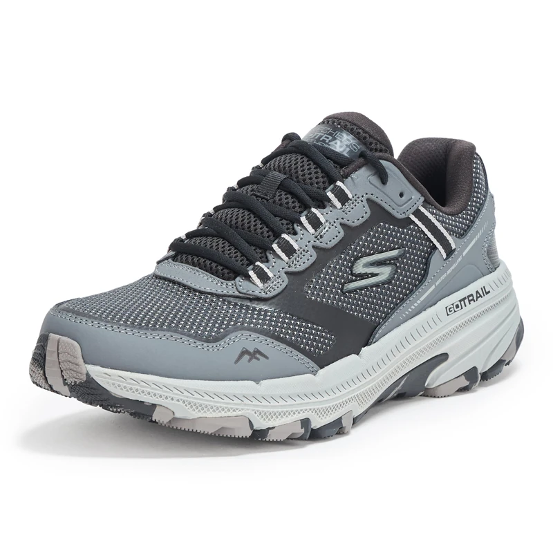 Skechers Men's Go Run Trail Altitude 2.0-Marble Rock 3.0 Sneaker, Black/Grey, 7.5