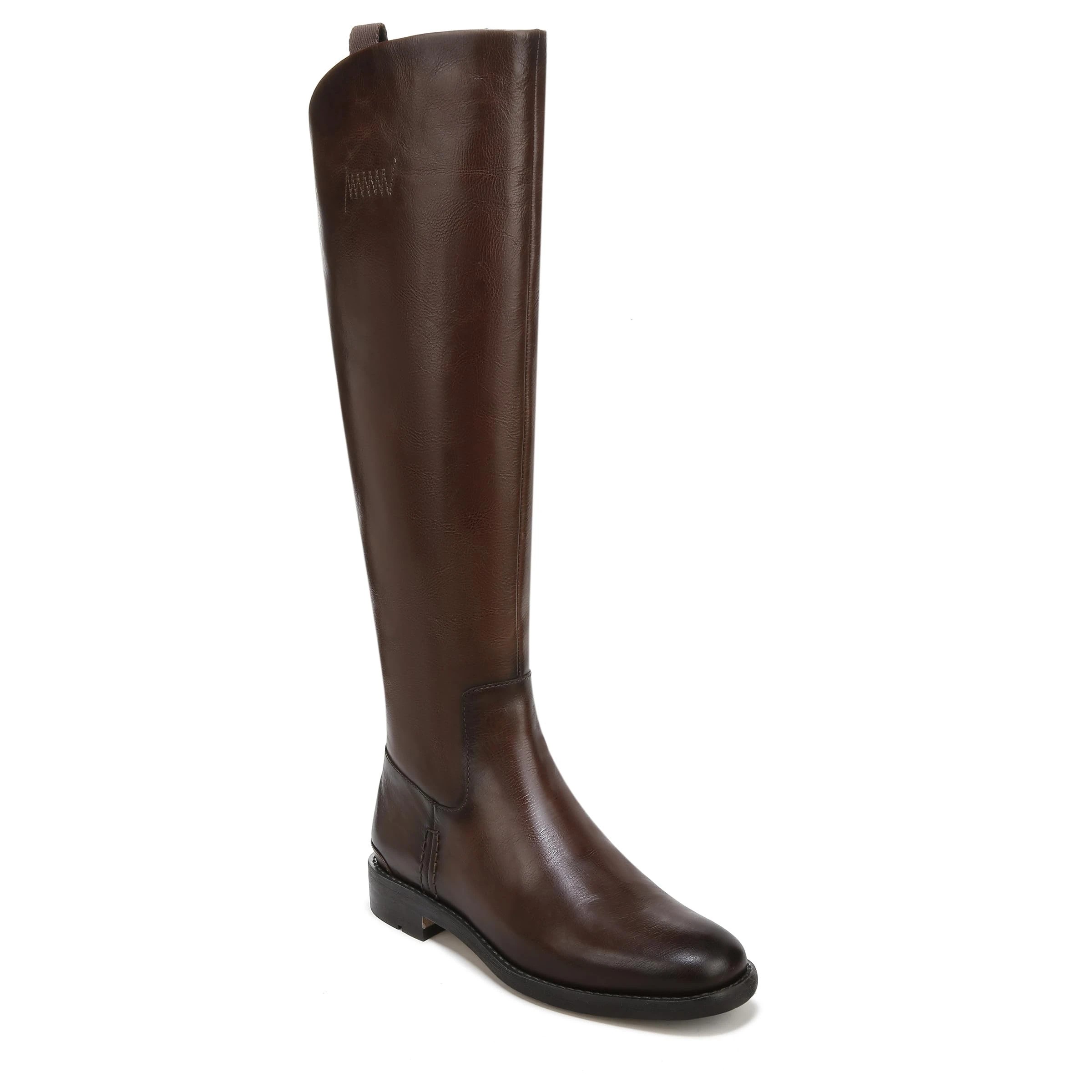 Franco Sarto Womens Meyer Knee High Flat Boots, Dark Brown Leather Wide Calf, 4.5 UK
