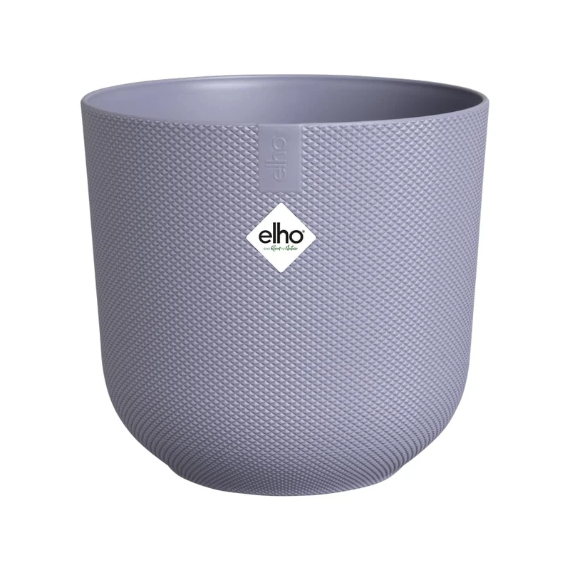elho Jazz Round 14cm Flower Pot - Small Indoor Plant Pot - 100% Recycled Plastic - Unique Structure - Ø 14.2 x H 13.1 cm - Purple/Lavender Lilac - Image 1