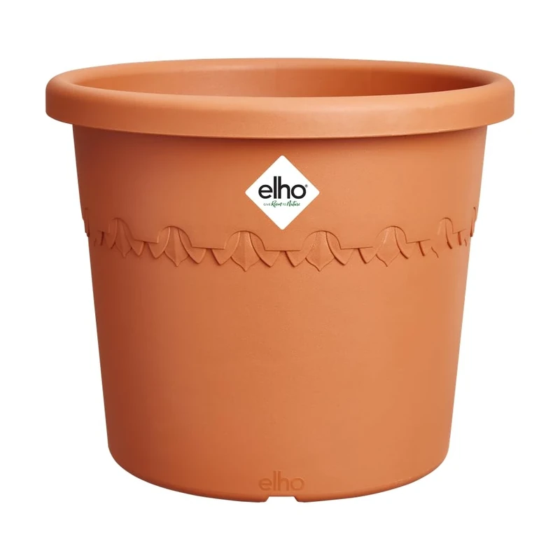elho Algarve Cilindro Wheels 40cm Outdoor Pot - Recycled Plastic Brown