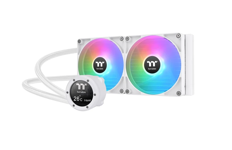 Thermaltake TH280 V2 Ultra ARGB Sync/AlO Liquid Cooler/ARGB Fan 140 * 2/PWM 500~1800rpm/Water Block 2.1" LCD/Snow