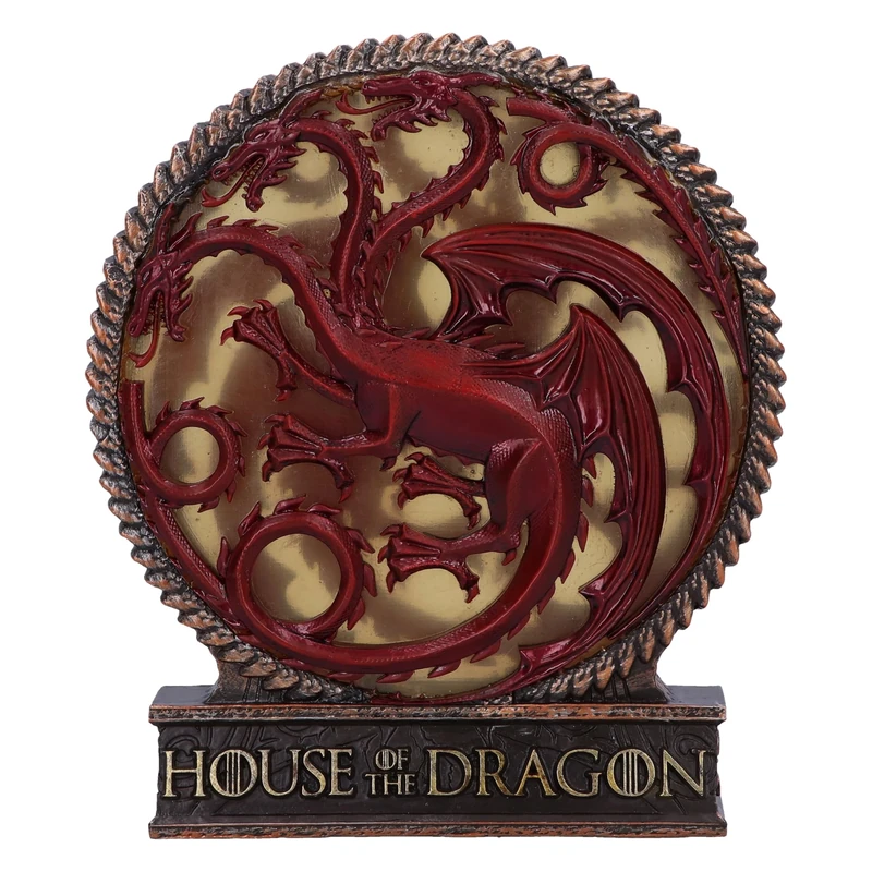 Nemesis Now House of The Dragon Lamp 20.5cm, Resin, Brown/Red, Official House of The Dragon Merchandise, Three-Headed Dragon Lamp, USB Powered Bedroom Lamp, Cast in The Finest Resin