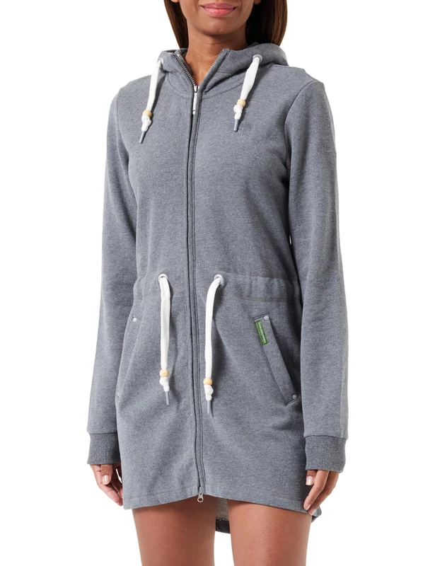 acalmar Women's Sweat Jacket, Grey Melange, S