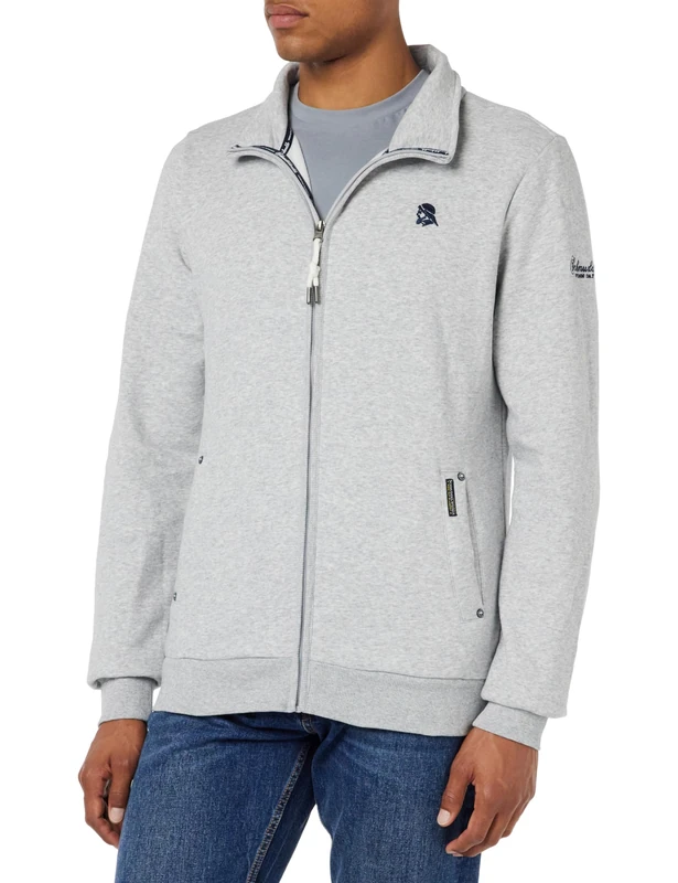 acalmar Men's Sweat Jacket, Light Grey (Light Grey Blend), L