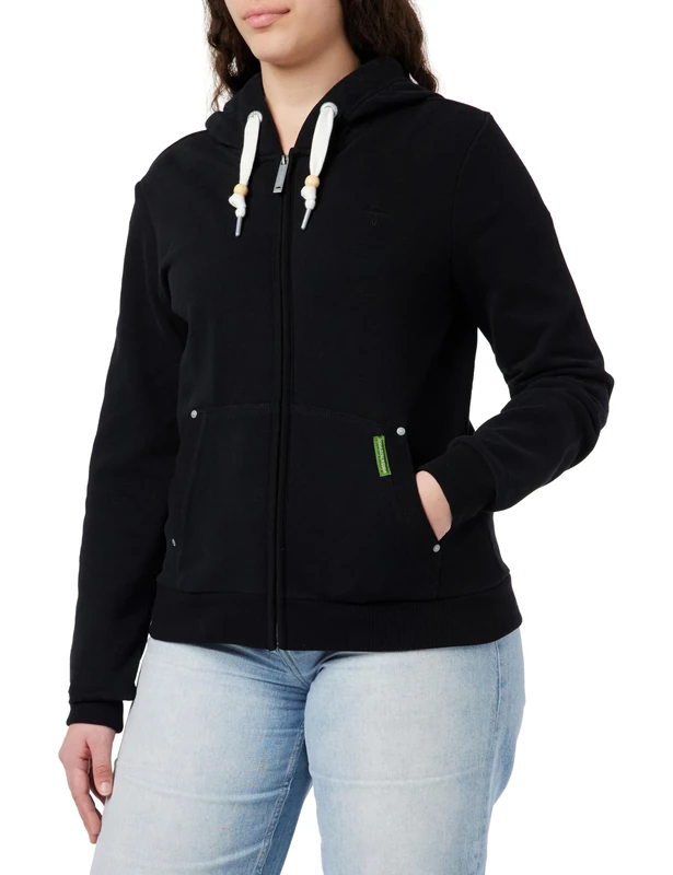 boundry Women's Sweat Jacket Made from Organic Cotton, Black, L