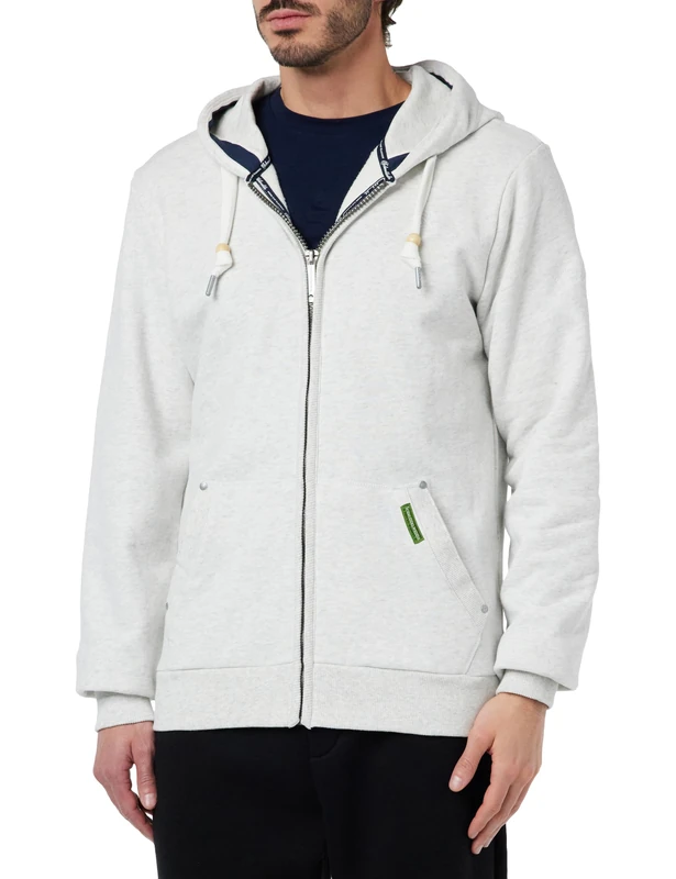 yuka Men's Sweat Jacket, Wool White Melange, L