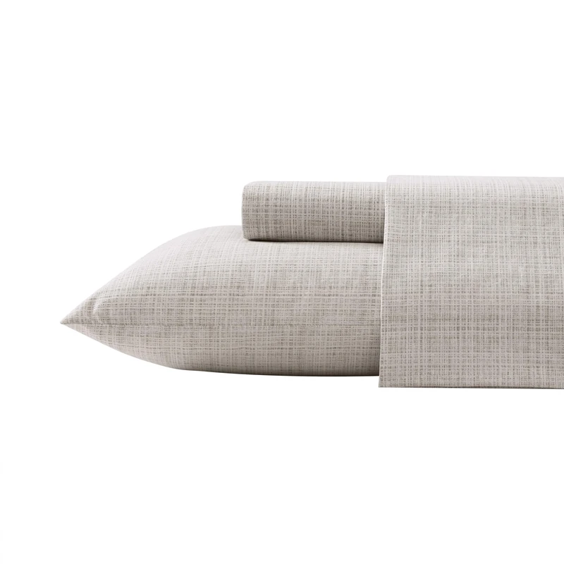 Tommy Bahama - Queen Sheets, Washed Percale Cotton Bedding Set, Soft & Breathable Bedroom Decor with Deep Pockets (Raffia Linen Beige, Queen)