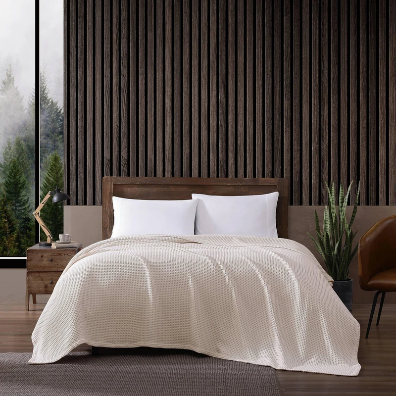 Eddie Bauer Blanket Soft Waffle Weave Bedding, Medium Weight Bedroom Decor, Softens Every Wash, King, White