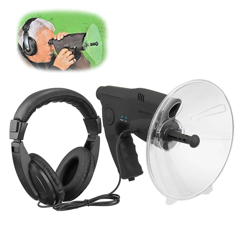 TEmkin Parabolic Microphone Monocular, Parabolic Listening Device with 8X Magnification Telescope, Bionic Ear Sound Amplifier for Spying Long Distance