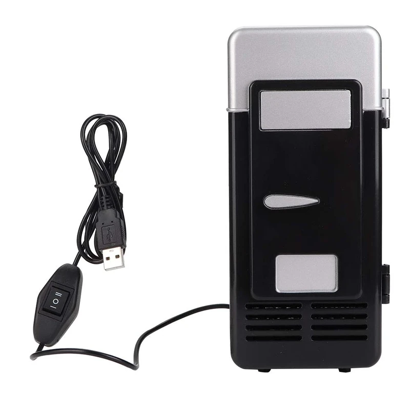 EVGATSAUTO Mini Fridge - USB 5V Dual Heat & Cool Portable (Black)