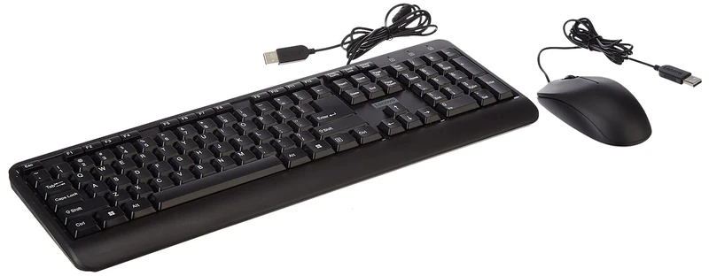 Lenovo 160 Wired Keyboard and Mouse Combo | Waterproof Exoskeleton | Splash Proof Keys | 1600 DPI Full Size Mouse | Non-slip Scroll Wheel | Stand - Image 1