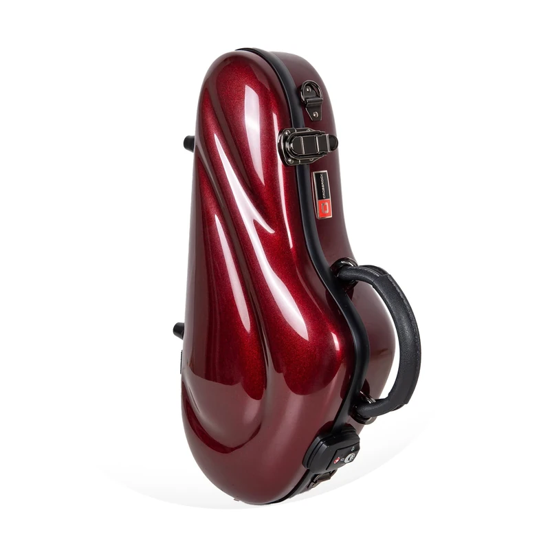 Crossrock Fibreglass Curved Soprano Saxophone Case | TSA Lock, Gloss Red Shell, Compact Contoured Fit, Backpack Straps – Fashion-Functional Gig Case -Red (CRF1020CSRD)