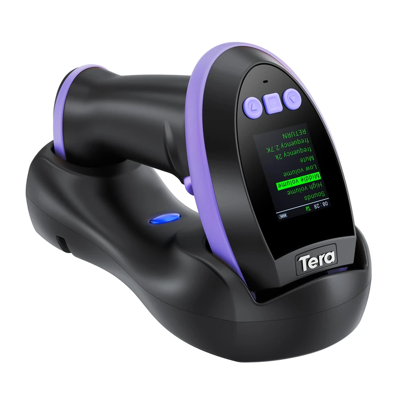 Tera Wireless Handheld Barcode Scanner: Works with Bluetooth HW0009 Purple