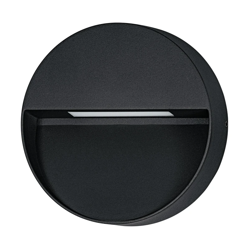 Eglo LED Outdoor Wall Light Fixture Maruggio, External Porch Lighting, Round Outside Spotlight, Flat façade lamp, Black Aluminium, Warm White – Cool White, IP65