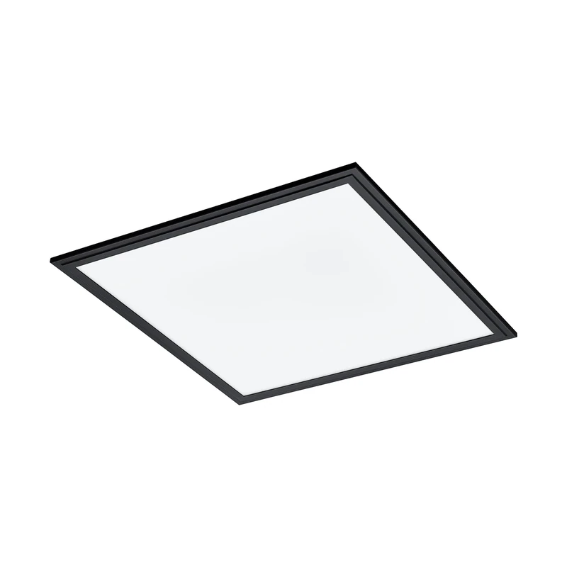 Eglo Ceiling Light Fixture Salobrena 1, Flush-Mount LED Panel, Square Kitchen, Hallway and Office lamp, White Plastic, Neutral White Lighting, 18x18 in