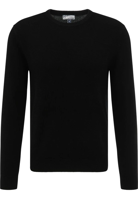 acalmar Men's Cashmere Sweater, Black, S
