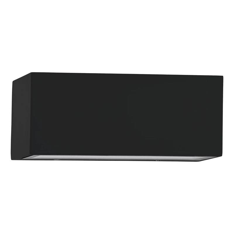 EGLO LED outdoor wall light fixture Spongano, external porch lighting, rectangular outside spotlight, up and down façade lamp, anthracite aluminium and clear glass, warm white, IP65