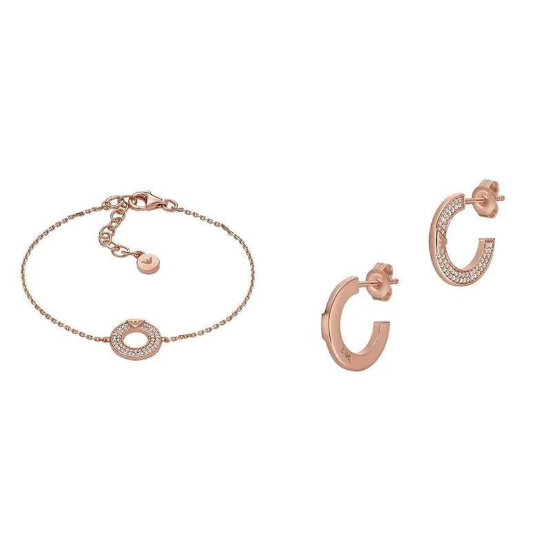 Emporio Armani Women's Components Bracelet and Hoop Earrings - Rose Gold-Tone Sterling Silver