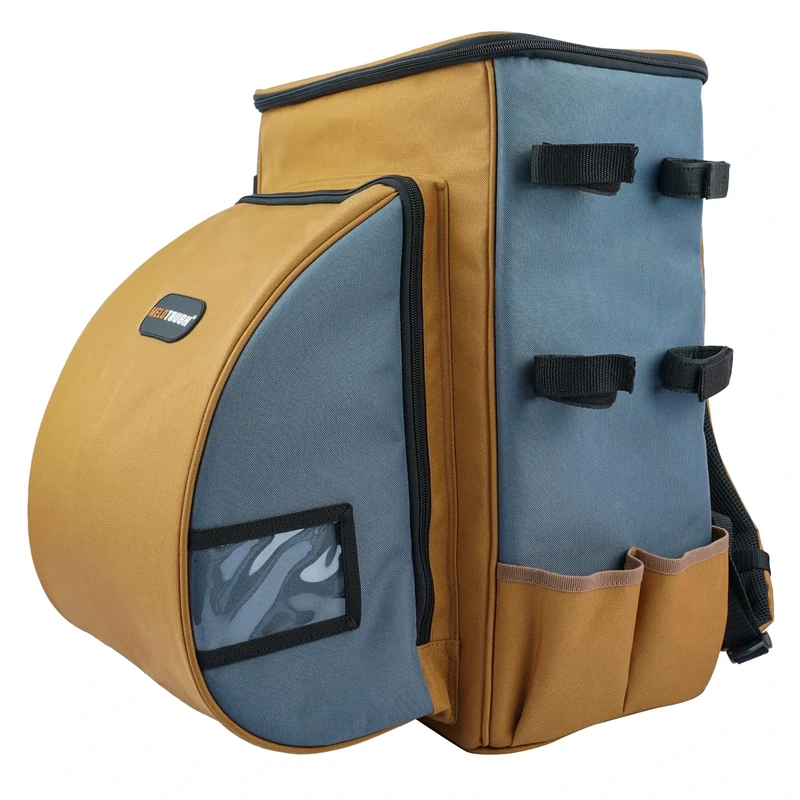 MELOTOUGH Welding Backpack for Tools and Helmet Welder Backpack Large Capacity Extreme Gear Pack Heavy Duty Welder Storage Bag(Khaki)