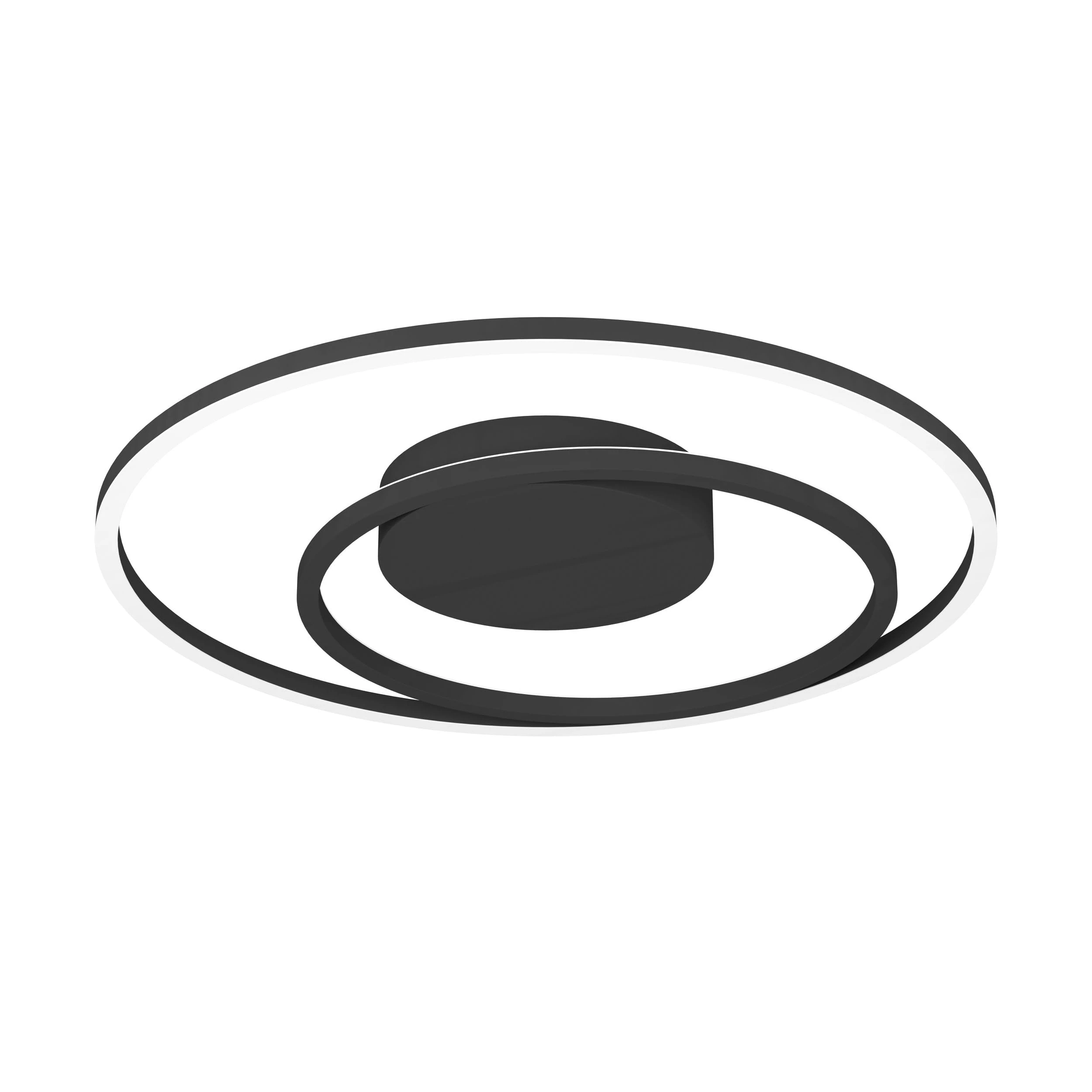 EGLO connect.z Smart Home LED Ceiling light fixture Calagrano-Z, ZigBee, App and voice control Alexa, warm white-cool white, RGB backlight, dimmable black metal lamp, Ø 18 in