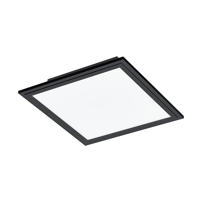 Eglo Ceiling Light Fixture Salobrena 1, Flush-Mount LED Panel, Square Kitchen, Hallway and Office lamp, White Plastic, Neutral White Lighting, 12x12 in