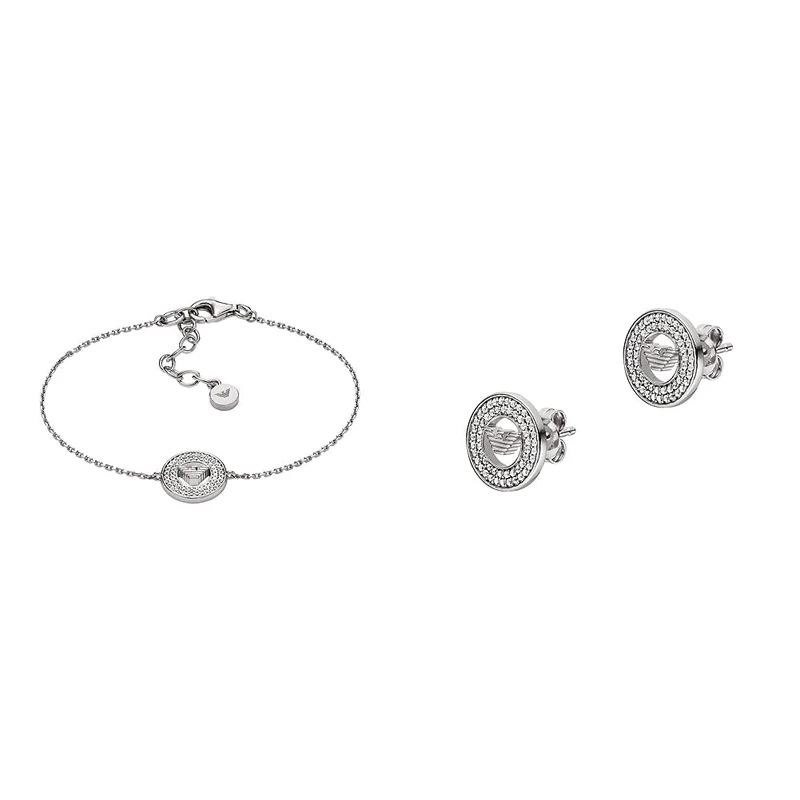 Emporio Armani Women's Components Bracelet and Stud Earrings - Sterling Silver