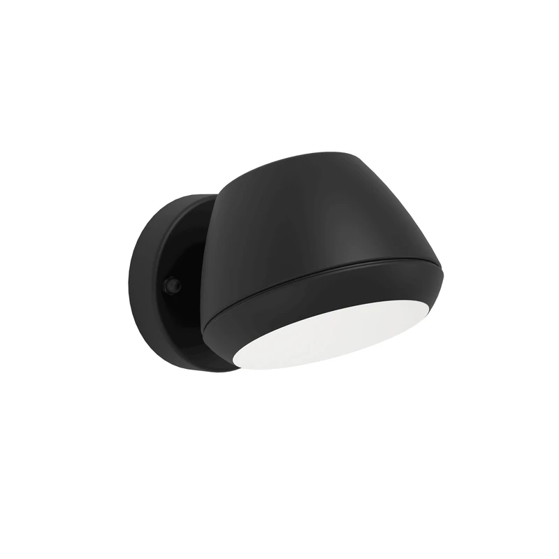 EGLO LED outdoor wall light fixture Nivarolo, external porch lighting, outside spotlight, downlight façade lamp, black metal, warm white, IP44