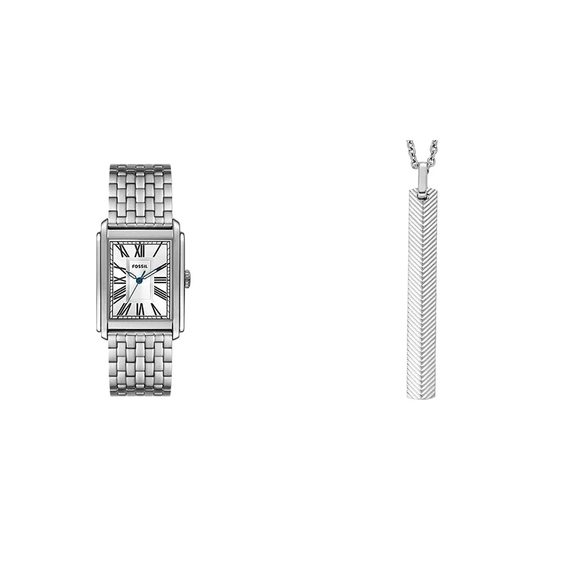 Fossil Men's Watch Carraway and Chain Necklace Harlow - Three-Hand Movement, Stainless Steel