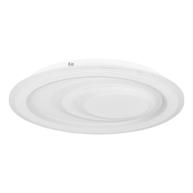 Eglo LED Ceiling Light Fixture Penjamo 1, Flush-Mount Ceiling lamp, Round Living Room and Bedroom Lighting, White Metal and Plastic, Neutral White, Ø 15"