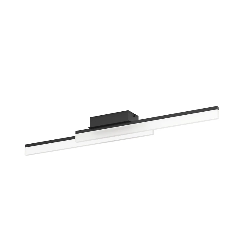 Eglo LED Ceiling Light Fixture Palmital, Minimalist Ceiling lamp, Bathroom Lighting, Black Metal and White Plastic, Warm White, IP44, 35"