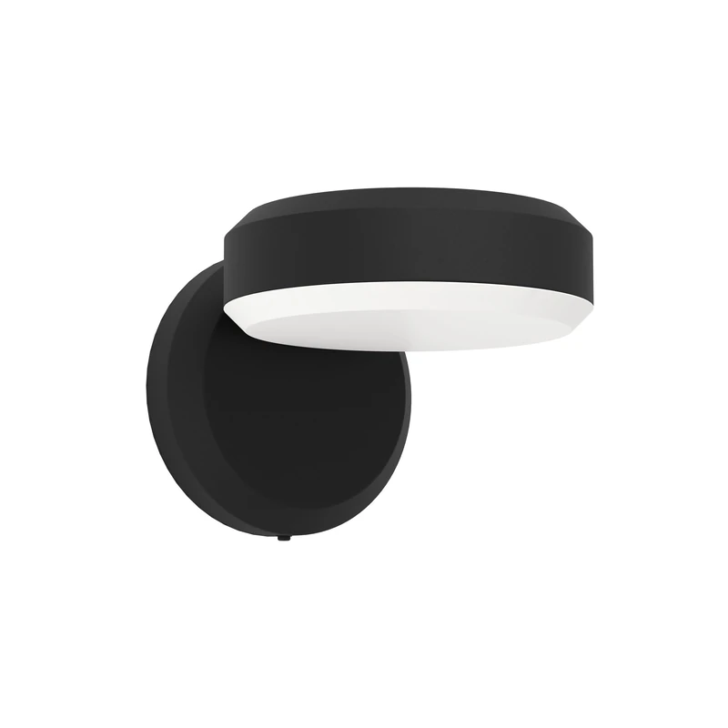 EGLO LED outdoor wall light fixture Fornaci, external porch lighting, outside downlight, spotlight façade lamp, black metal and white plastic, warm white, IP54