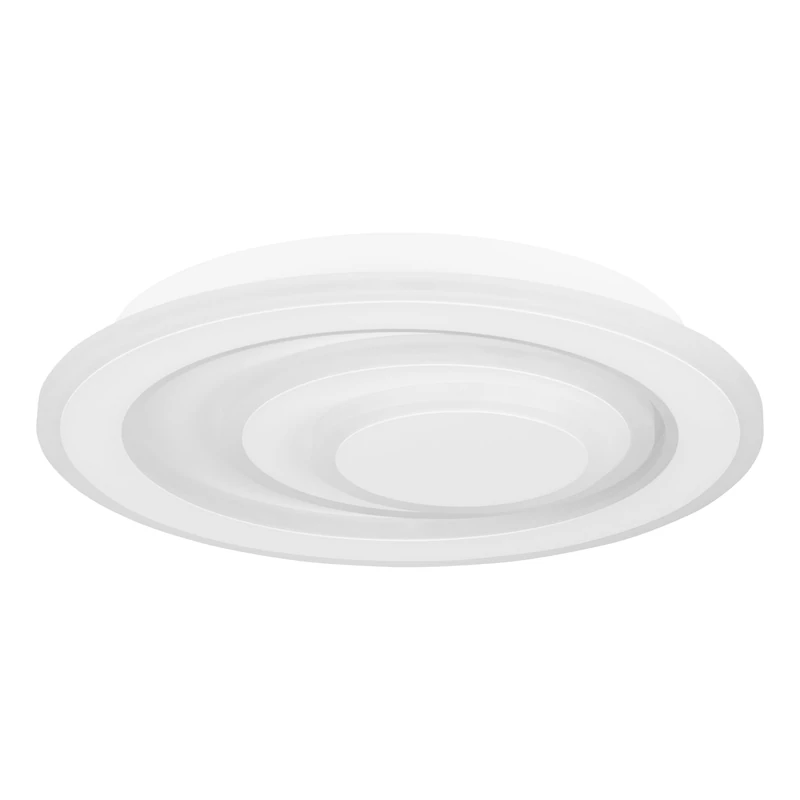 Eglo LED Ceiling Light Fixture Penjamo 1, Flush-Mount Ceiling lamp, Round Living Room and Bedroom Lighting, White Metal and Plastic, Neutral White, Ø 12"