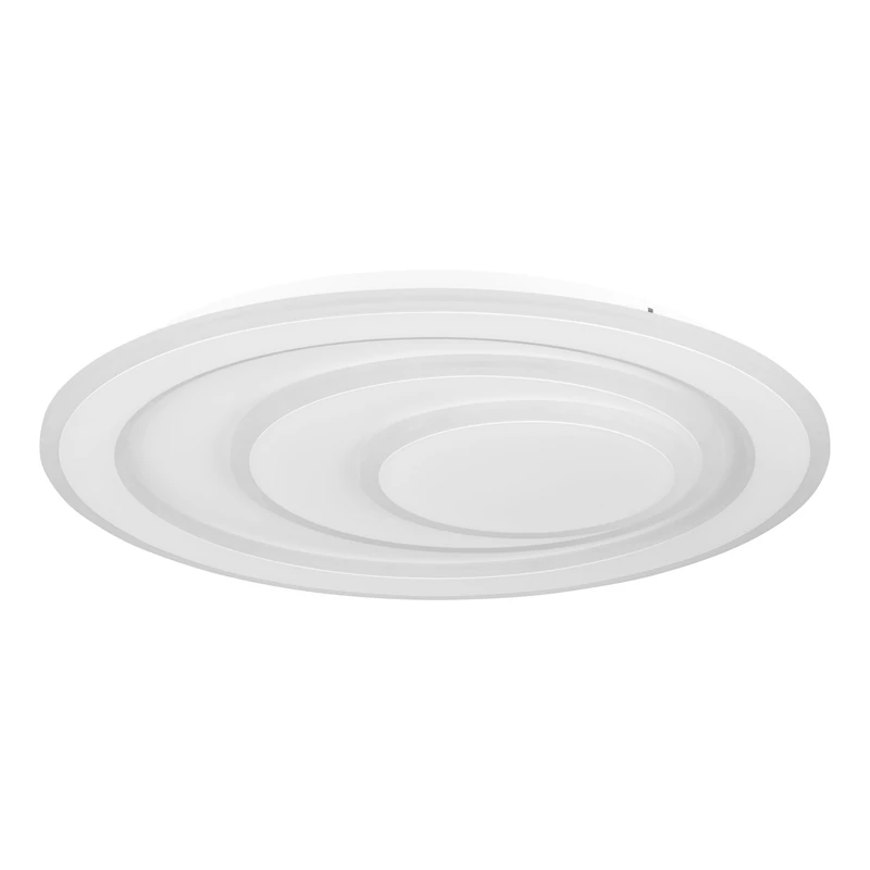 Eglo LED Ceiling Light Fixture Penjamo 1, Flush-Mount Ceiling lamp, Round Living Room and Bedroom Lighting, White Metal and Plastic, Neutral White, Ø 19"