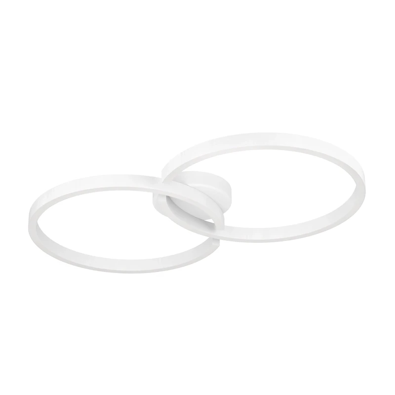 Eglo LED Ceiling Light Fixture Amandolo, dimmable Ceiling lamp with Remote Control, Living Room and Bedroom Lighting with Circles Made of White Metal, Warm White-Cool White, RGB Backlight