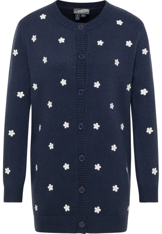 baradello Women's Embroidered Cardigan, Navy, M/L