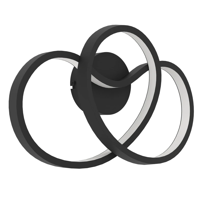 Eglo LED Ceiling and wall Light Fixture Gianella, Minimalist Indoor lamp, Living Room, Hallway and Bedroom Lighting, Spotlight Made of Black Metal, Warm White