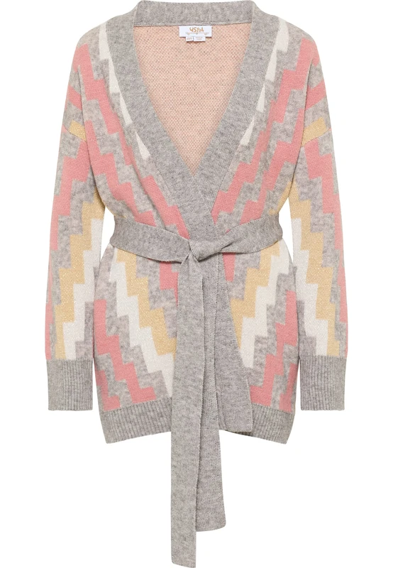 aleva Women's Open Knit Cardigan, Pink Multi-Coloured, XS/S